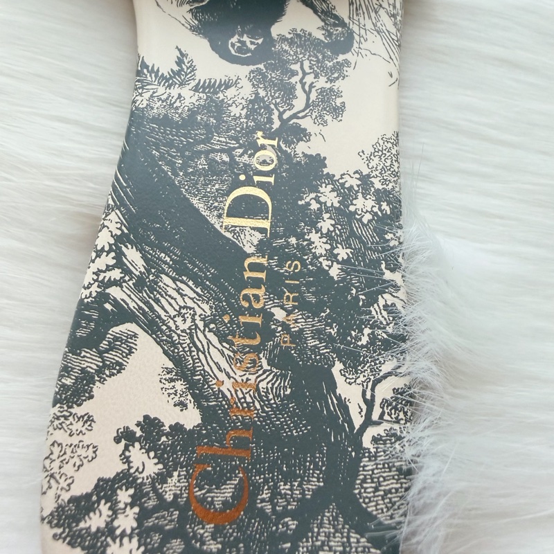 Dior Dway 經典灰色刺繡動物紋平底拖鞋 37-2