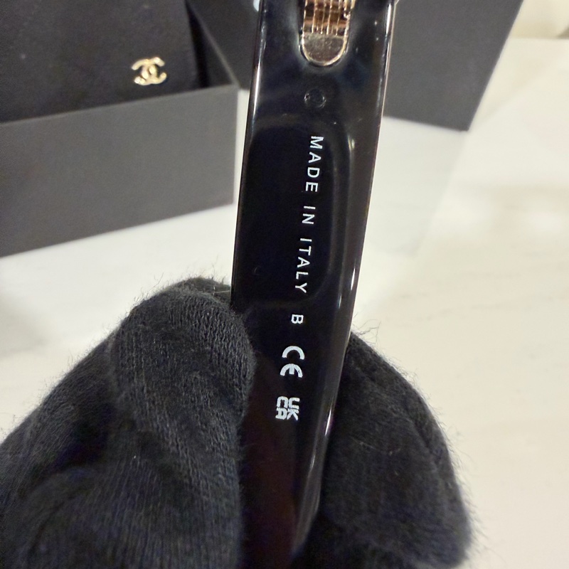 Chanel 鑲鑽logo墨鏡 顏色超漂亮🩷-13