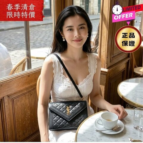 ⏰限時特賣價🌺Saint Lauent 685574 YSL 絎縫小羊皮迷你Gaby 包 黑色