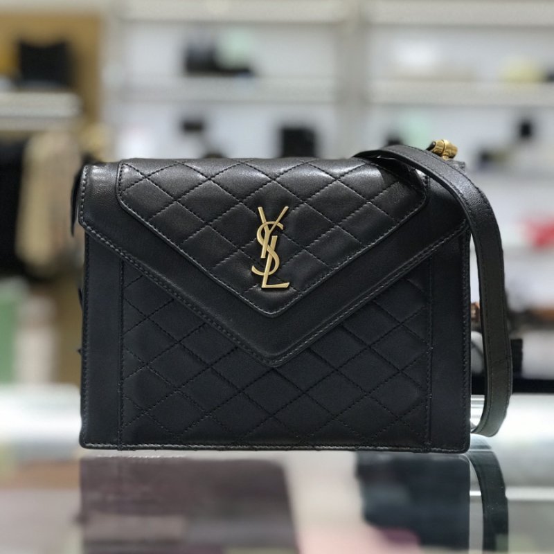 ⏰限時特賣價🌺Saint Lauent 685574 YSL 絎縫小羊皮迷你Gaby 包 黑色-4