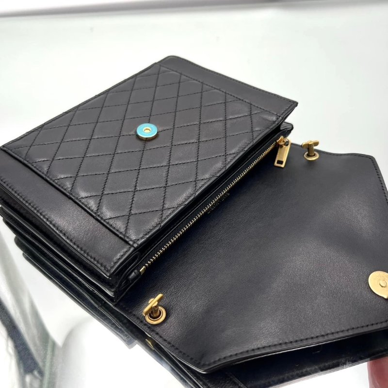 ⏰限時特賣價🌺Saint Lauent 685574 YSL 絎縫小羊皮迷你Gaby 包 黑色-11