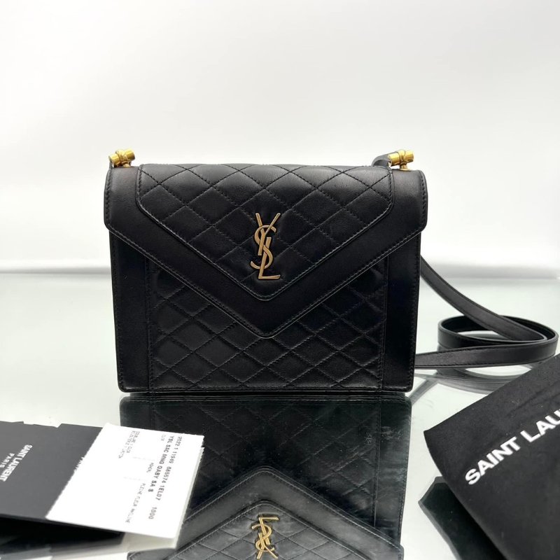 ⏰限時特賣價🌺Saint Lauent 685574 YSL 絎縫小羊皮迷你Gaby 包 黑色-12