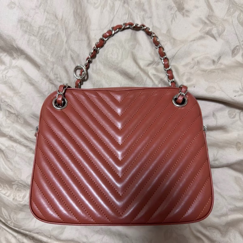 Chanel香奈兒雙子包｜限量拼色｜鏈條款 紅色+酒紅色，子母設計 卡片在，塵袋-3