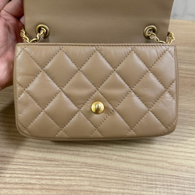 （超推薦）香奈兒 22B cf mini 愛心鏈條包 晶片款式-20