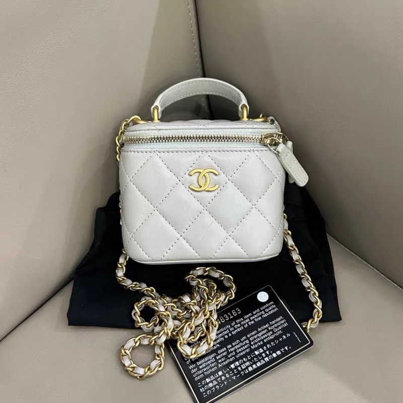 【95新 ✨ 全網最低價！】Chanel/香奈兒 手柄方盒子鏈條包 灰色 金扣 羊皮（下單前先詢問庫存❗️）-1