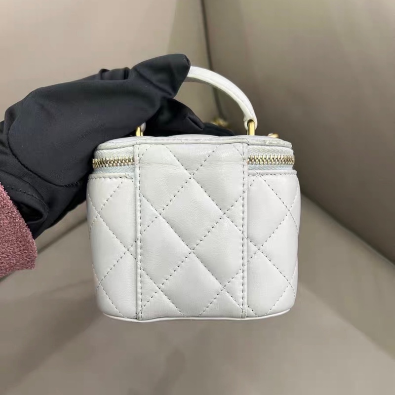 【95新 ✨ 全網最低價！】Chanel/香奈兒 手柄方盒子鏈條包 灰色 金扣 羊皮（下單前先詢問庫存❗️）-2