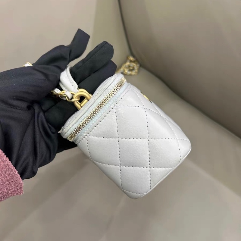 【95新 ✨ 全網最低價！】Chanel/香奈兒 手柄方盒子鏈條包 灰色 金扣 羊皮（下單前先詢問庫存❗️）-3