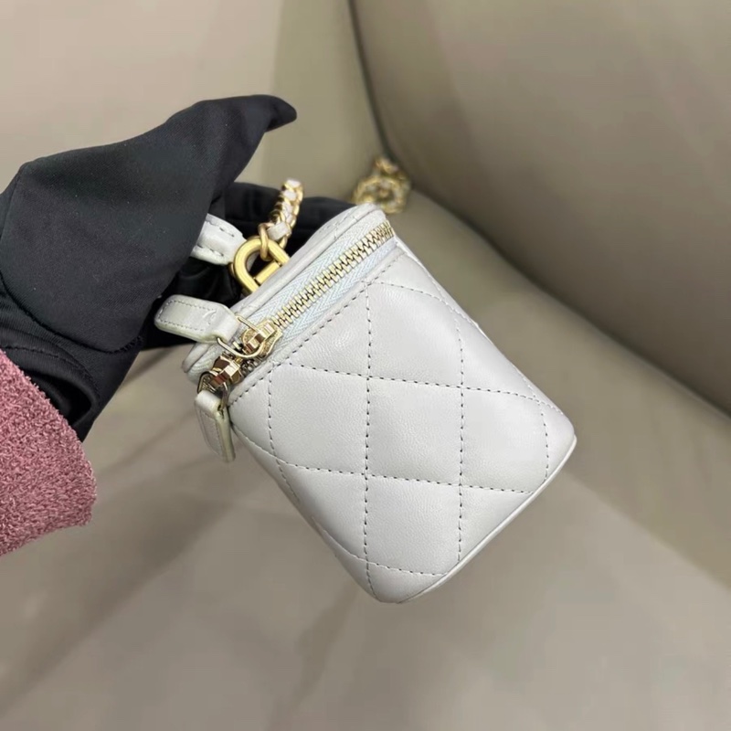 【95新 ✨ 全網最低價！】Chanel/香奈兒 手柄方盒子鏈條包 灰色 金扣 羊皮（下單前先詢問庫存❗️）-4