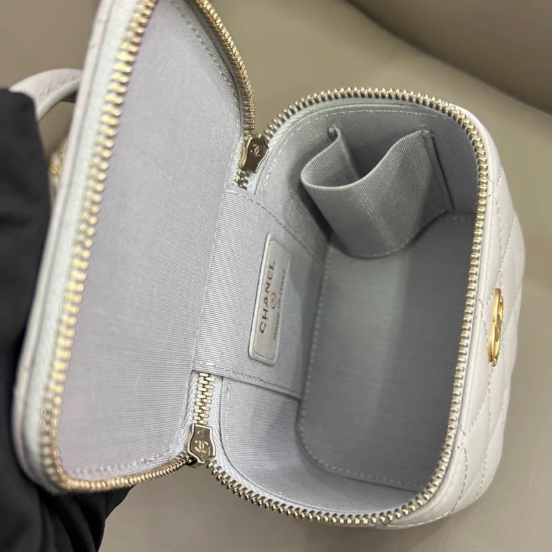【95新 ✨ 全網最低價！】Chanel/香奈兒 手柄方盒子鏈條包 灰色 金扣 羊皮（下單前先詢問庫存❗️）-6