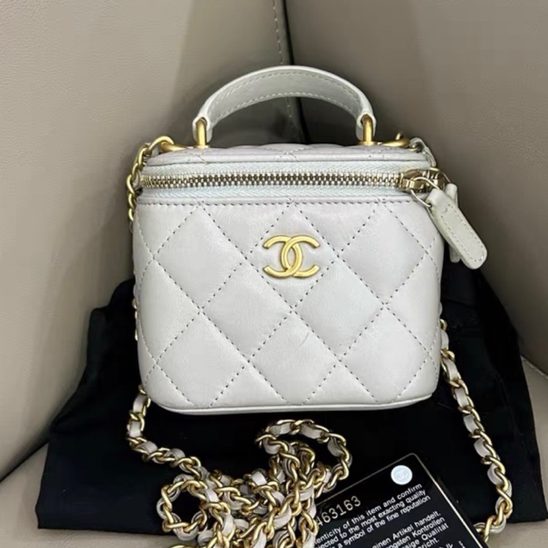 【95新 ✨ 全網最低價！】Chanel/香奈兒 手柄方盒子鏈條包 灰色 金扣 羊皮（下單前先詢問庫存❗️）-7