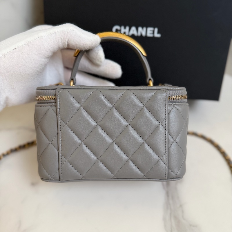 （市場稀有）香奈兒 22B 復古手柄長盒子 質感灰色-2