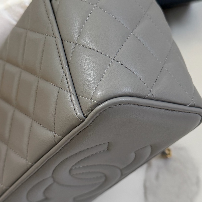 （市場稀有）香奈兒 22B 復古手柄長盒子 質感灰色-15