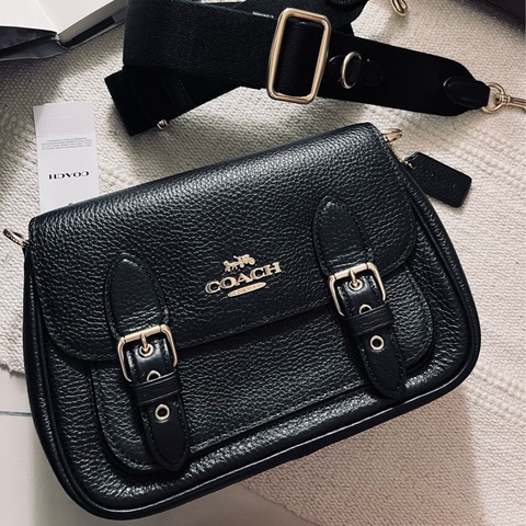 COACH 牛皮 翻蓋郵差包 加拿大代購 真皮斜背包 加拿大代購🇨🇦附保卡吊牌｜淘氣善良・尋寶