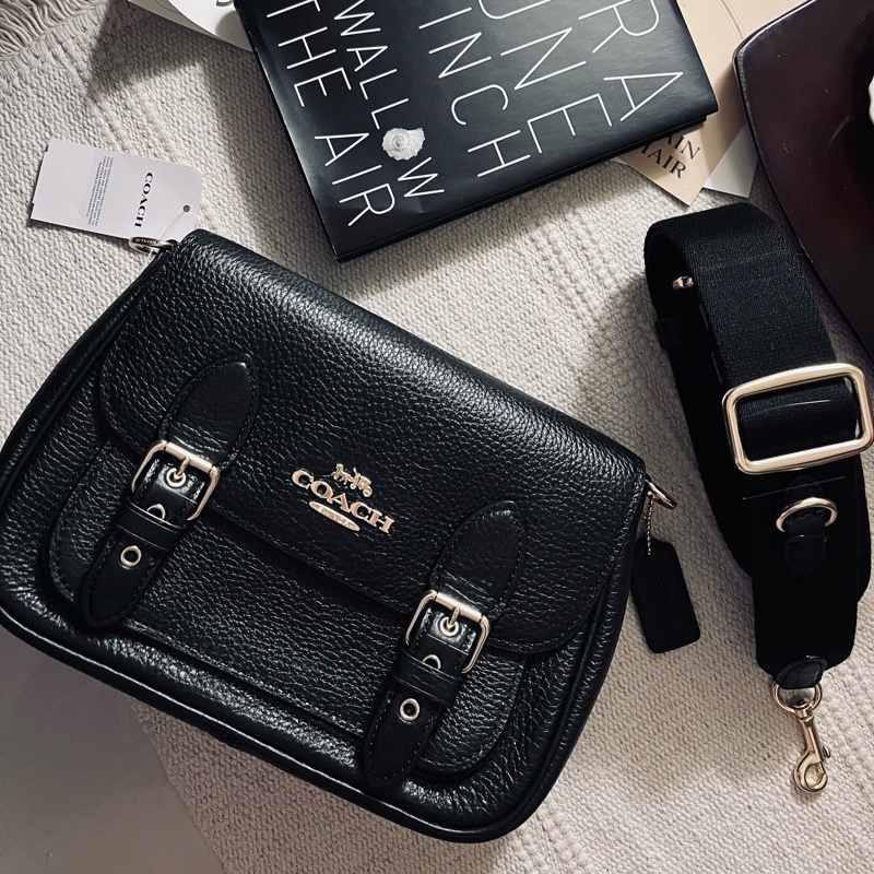 COACH 牛皮 翻蓋郵差包 加拿大代購 真皮斜背包 加拿大代購🇨🇦附保卡吊牌｜淘氣善良・尋寶-1