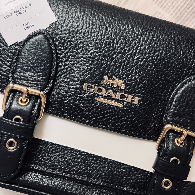 COACH 牛皮 翻蓋郵差包 加拿大代購 真皮斜背包 加拿大代購🇨🇦附保卡吊牌｜淘氣善良・尋寶-2