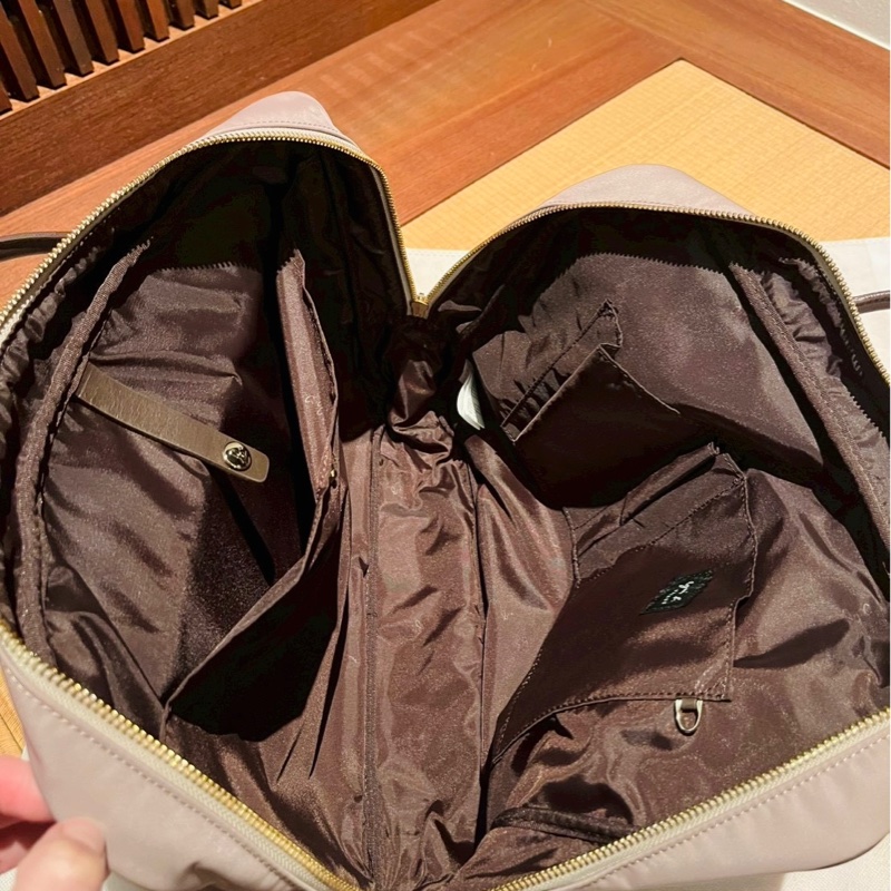 agnes b 法國品牌 通勤手提包 A4商務包 尼龍牛皮拼接包｜淘氣善良・尋寶-8