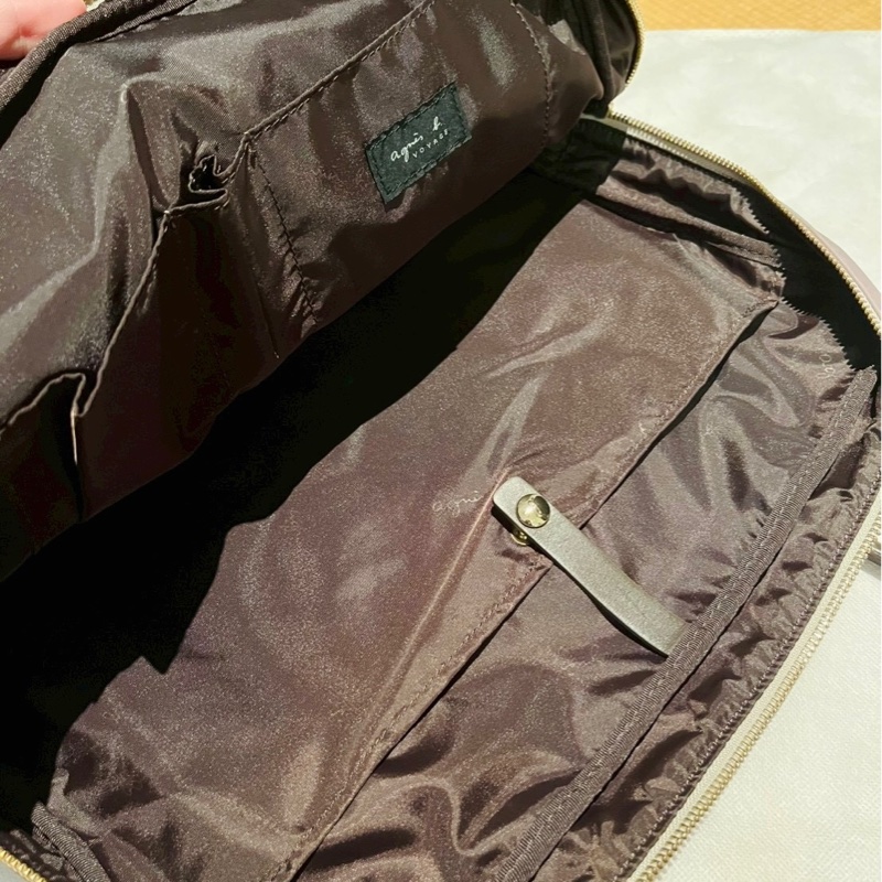 agnes b 法國品牌 通勤手提包 A4商務包 尼龍牛皮拼接包｜淘氣善良・尋寶-9