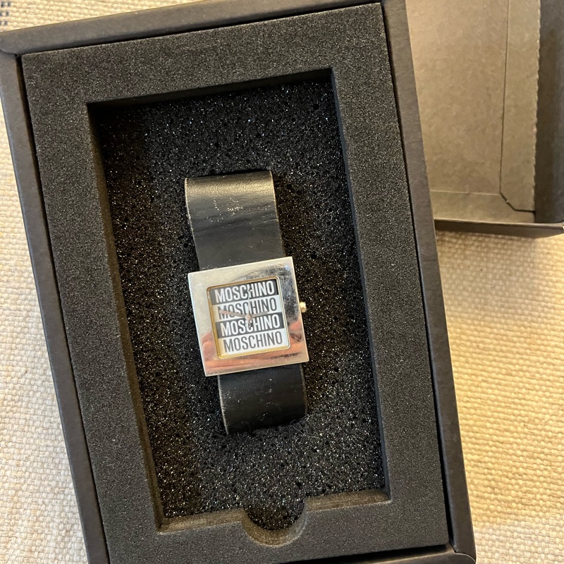 Moschino 義大利精品 方形銀色手錶 男女腕錶 復古精品錶｜淘氣善良・尋寶-6