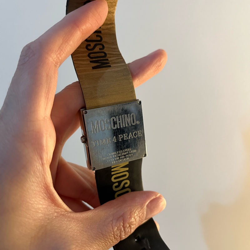 Moschino 義大利精品 方形銀色手錶 男女腕錶 復古精品錶｜淘氣善良・尋寶-9