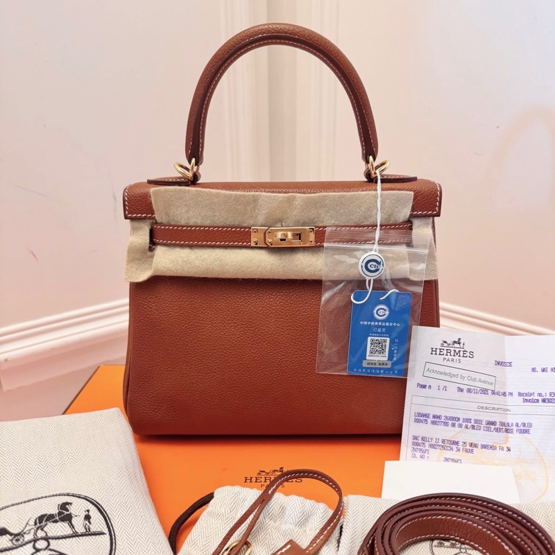 Hermes 愛馬仕 Kelly 25 福寶馬鞍皮 金釦 Z刻-1