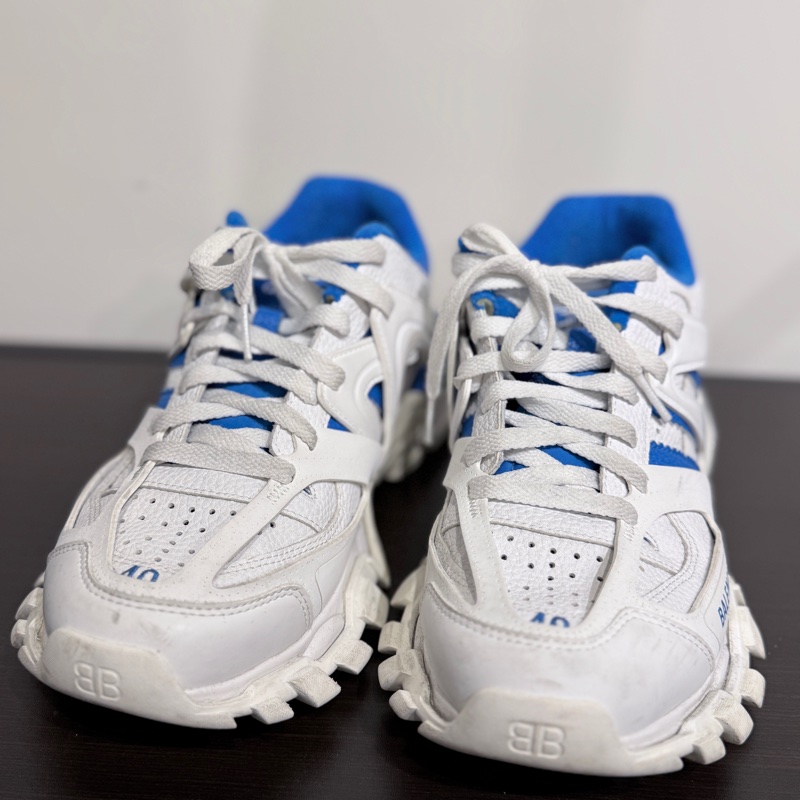 Balenciaga✨Track 3.0白藍色 Adidas聯名巴黎三葉草休閒鞋老爹鞋 #40-10