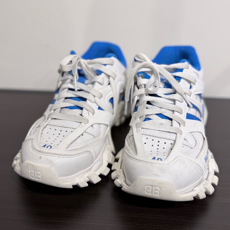 Balenciaga✨Track 3.0白藍色 Adidas聯名巴黎三葉草休閒鞋老爹鞋 #40-11