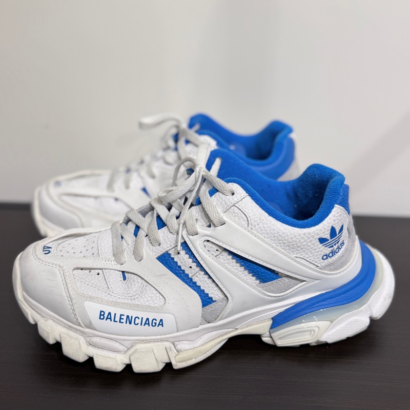 Balenciaga✨Track 3.0白藍色 Adidas聯名巴黎三葉草休閒鞋老爹鞋 #40-12