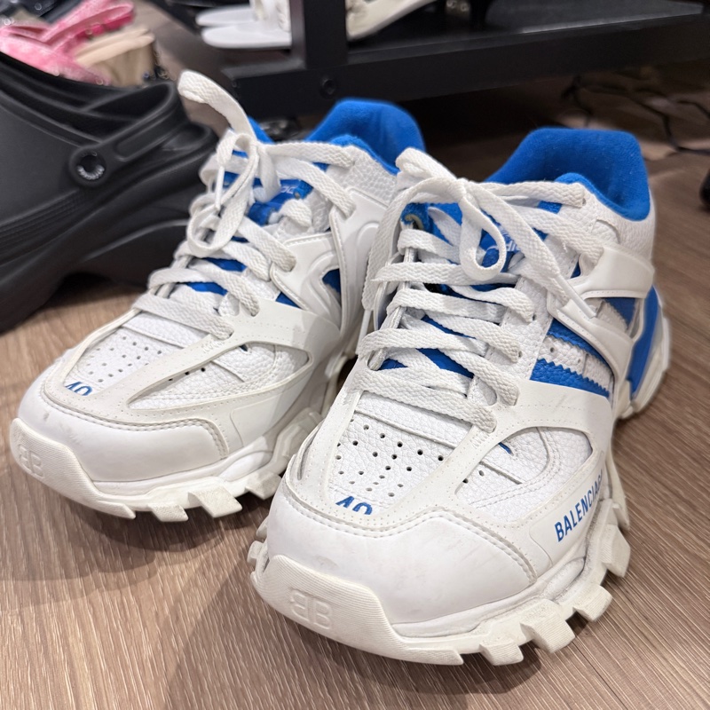 Balenciaga✨Track 3.0白藍色 Adidas聯名巴黎三葉草休閒鞋老爹鞋 #40-18