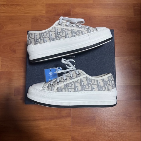 Dior厚底鞋迪奧Walk'n Oblique刺繡CD印花灰色37.5碼