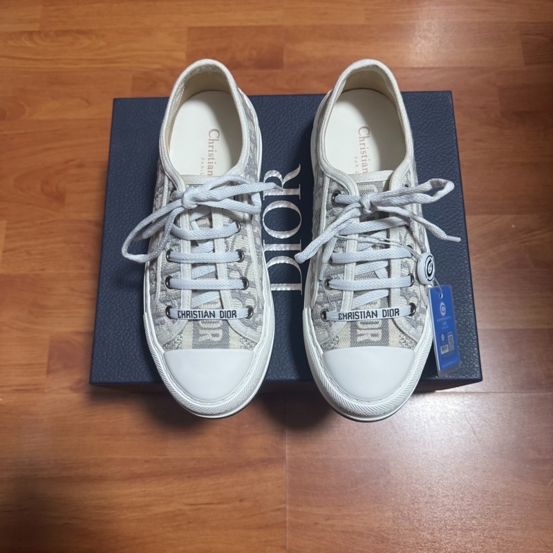 Dior厚底鞋迪奧Walk'n Oblique刺繡CD印花灰色37.5碼-3