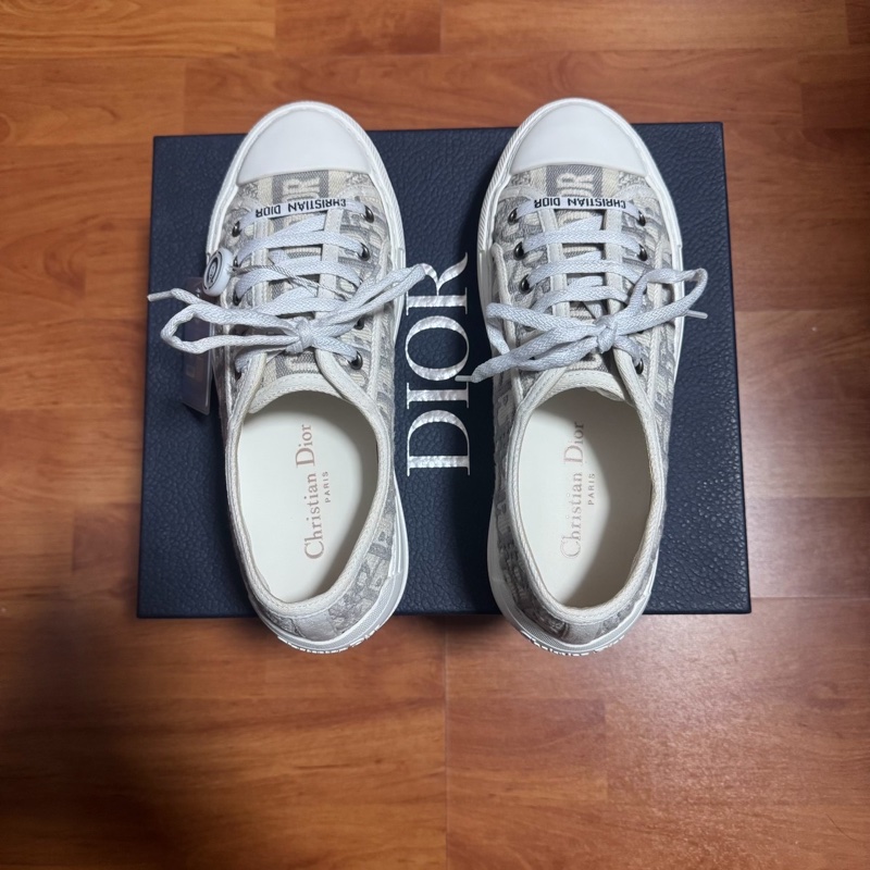 Dior厚底鞋迪奧Walk'n Oblique刺繡CD印花灰色37.5碼-4