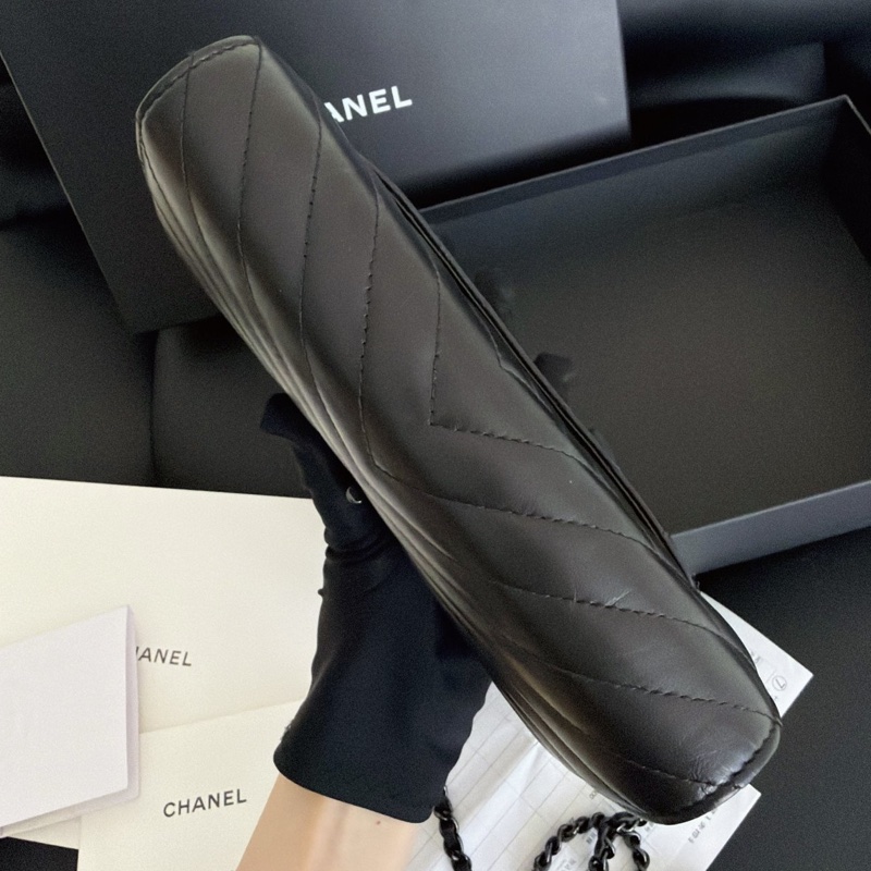 【全新品】香奈兒 Chanel so black全黑褶皺牛皮2.55 woc鏈條包 鐳射24開-7