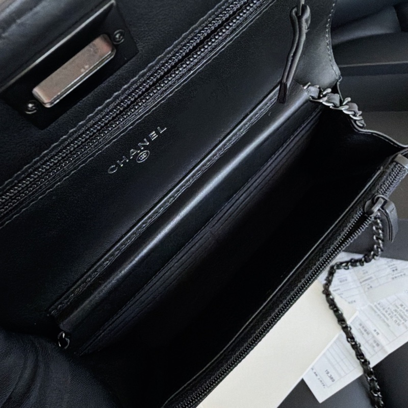 【全新品】香奈兒 Chanel so black全黑褶皺牛皮2.55 woc鏈條包 鐳射24開-9