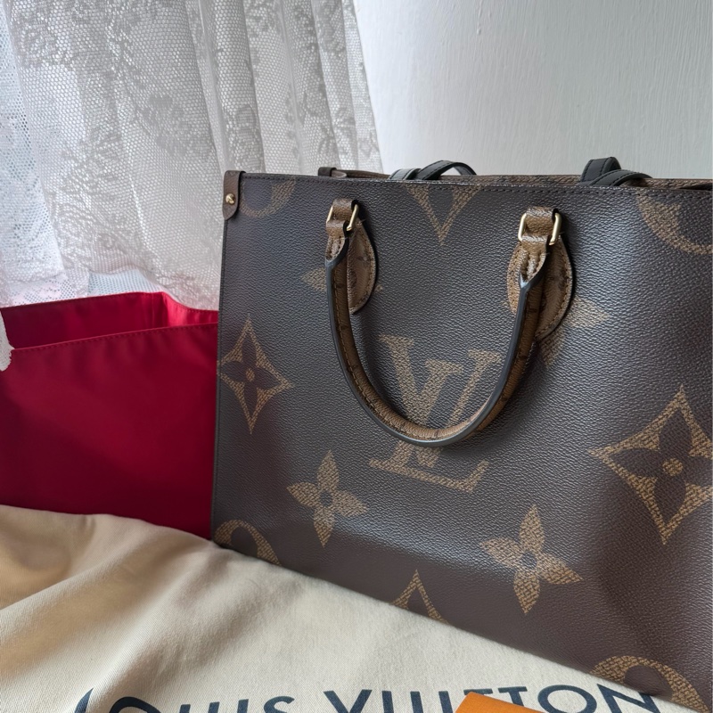 降價可議 Louis Vuitton On the Go MM LV老花雙面托特中號 芯片-1
