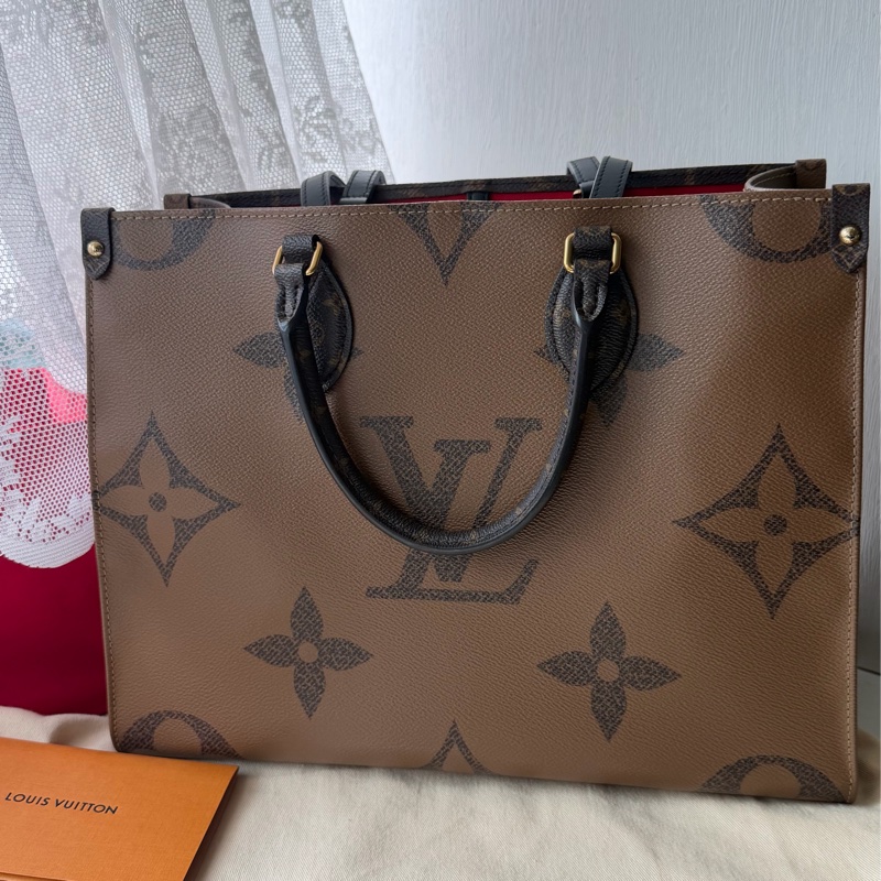 降價可議 Louis Vuitton On the Go MM LV老花雙面托特中號 芯片-6