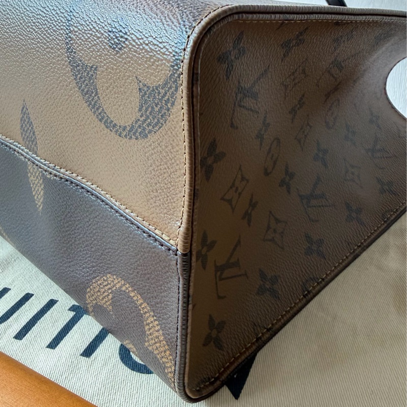 降價可議 Louis Vuitton On the Go MM LV老花雙面托特中號 芯片-4