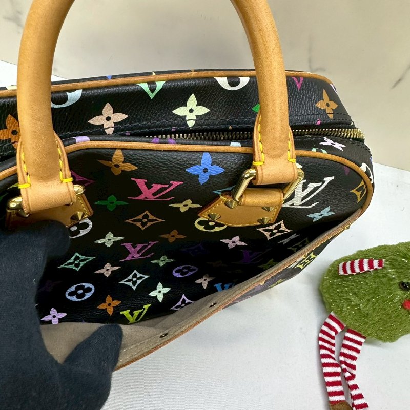 LV x 村上隆黑彩手提小珍包-5