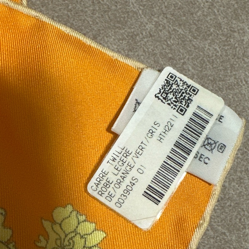 Hermes 絲巾 90*90公分 馬上花 愛馬仕橘-6