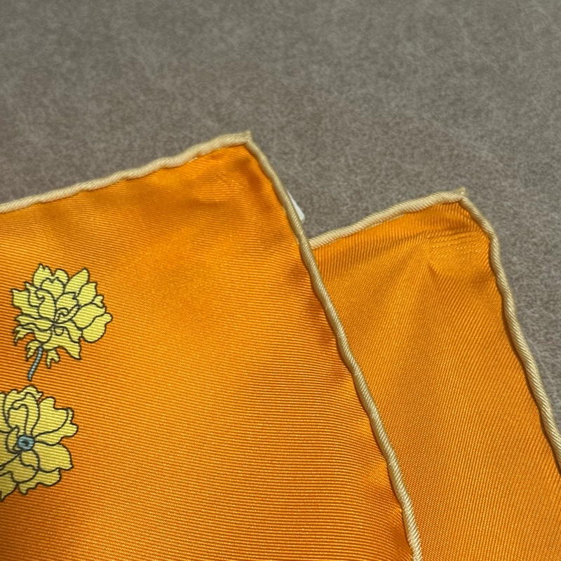 Hermes 絲巾 90*90公分 馬上花 愛馬仕橘-8