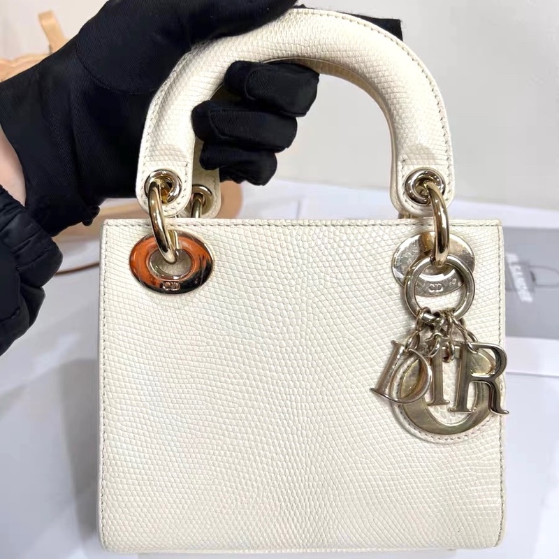 【97新 ✨ 全網最低價！】 Dior 稀有皮戴妃三格 蜥蜴皮 白雪公主 專櫃50萬（下單前先詢問庫存❗️）-3