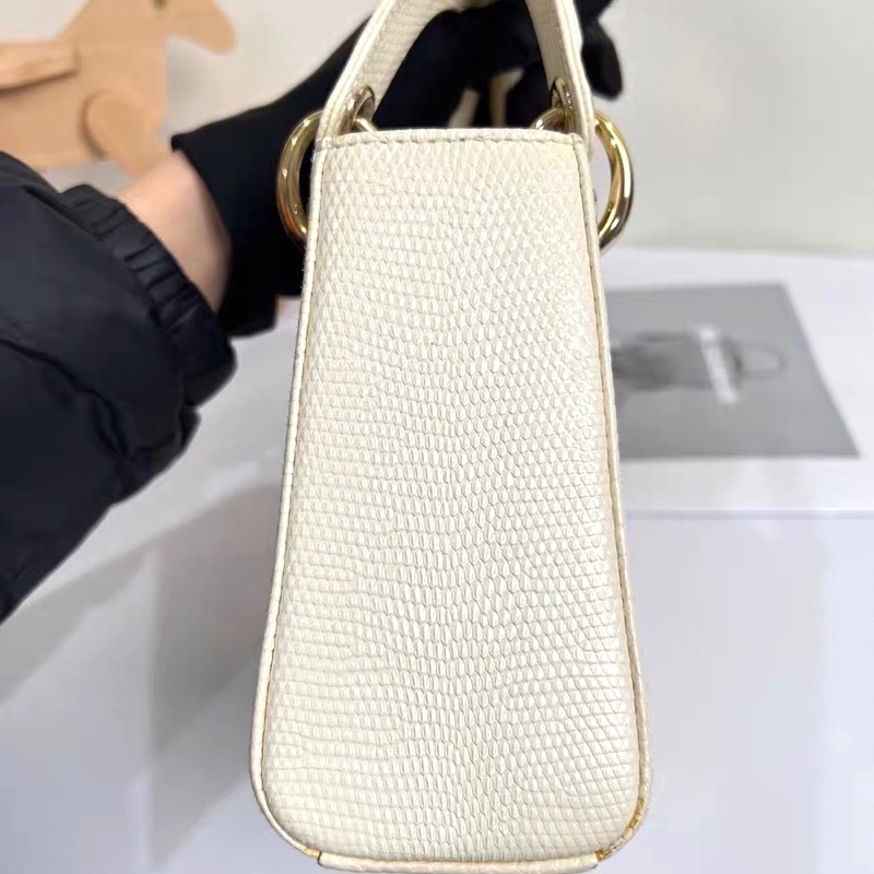 【97新 ✨ 全網最低價！】 Dior 稀有皮戴妃三格 蜥蜴皮 白雪公主 專櫃50萬（下單前先詢問庫存❗️）-4