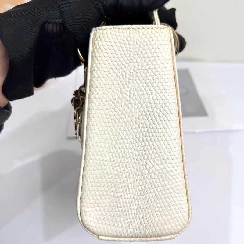 【97新 ✨ 全網最低價！】 Dior 稀有皮戴妃三格 蜥蜴皮 白雪公主 專櫃50萬（下單前先詢問庫存❗️）-6