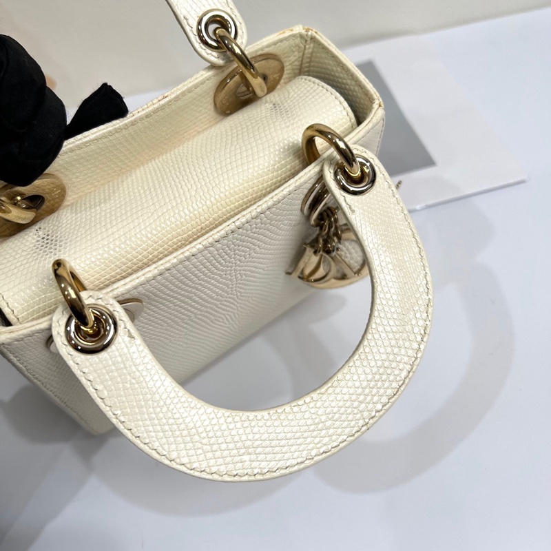 【97新 ✨ 全網最低價！】 Dior 稀有皮戴妃三格 蜥蜴皮 白雪公主 專櫃50萬（下單前先詢問庫存❗️）-10