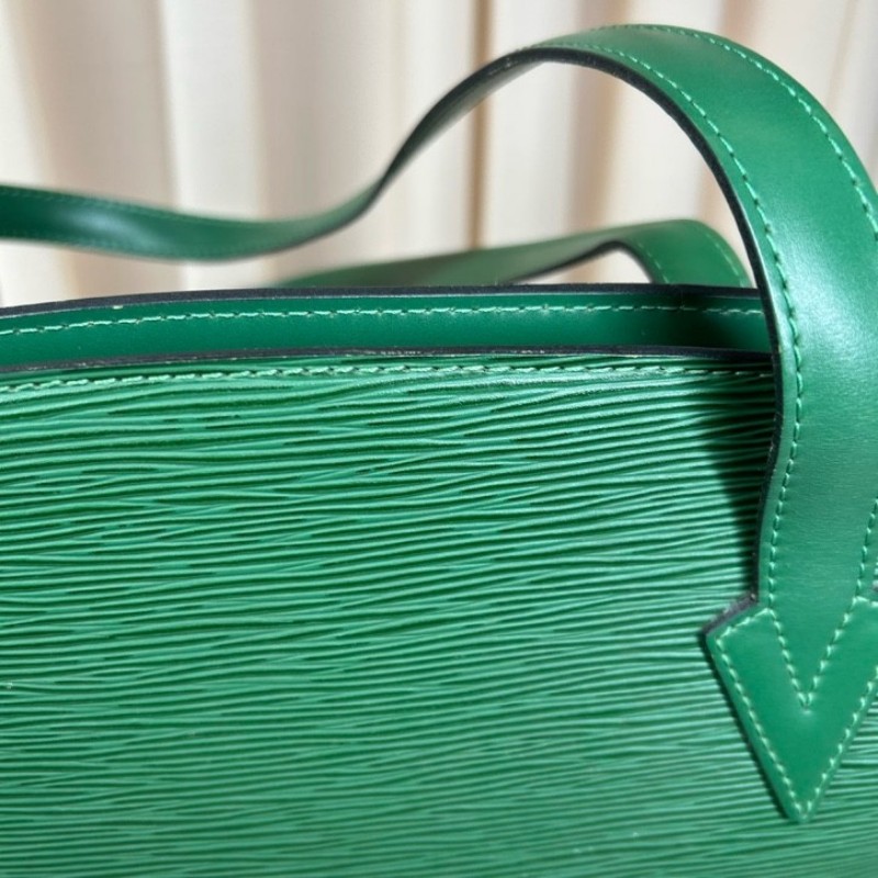 LV路易威登水波纹綠色扇形托特包 可單肩可手提 容量大 實用性強-17