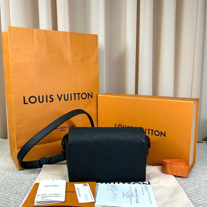 LV路易威登Steamer小盒子包 插銷盒子 芯片款  黑色全皮壓紋牛皮革 可單肩可斜挎 容量實用 日常百搭氣質款-1