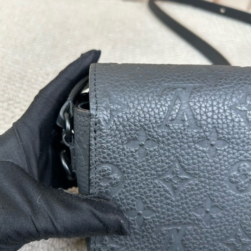 LV路易威登Steamer小盒子包 插銷盒子 芯片款  黑色全皮壓紋牛皮革 可單肩可斜挎 容量實用 日常百搭氣質款-8