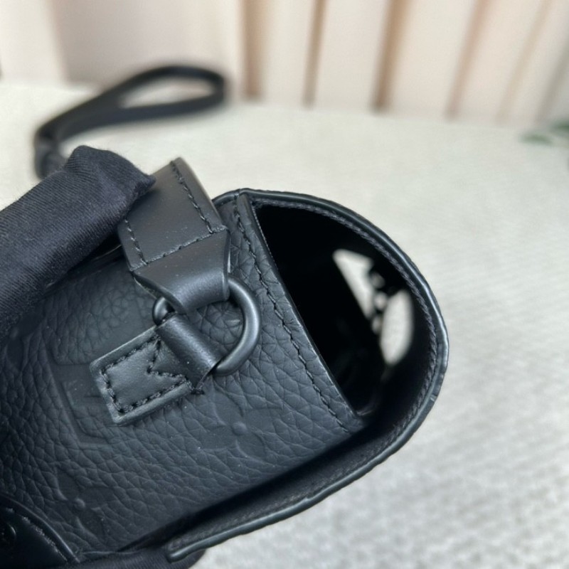 LV路易威登Steamer小盒子包 插銷盒子 芯片款  黑色全皮壓紋牛皮革 可單肩可斜挎 容量實用 日常百搭氣質款-17