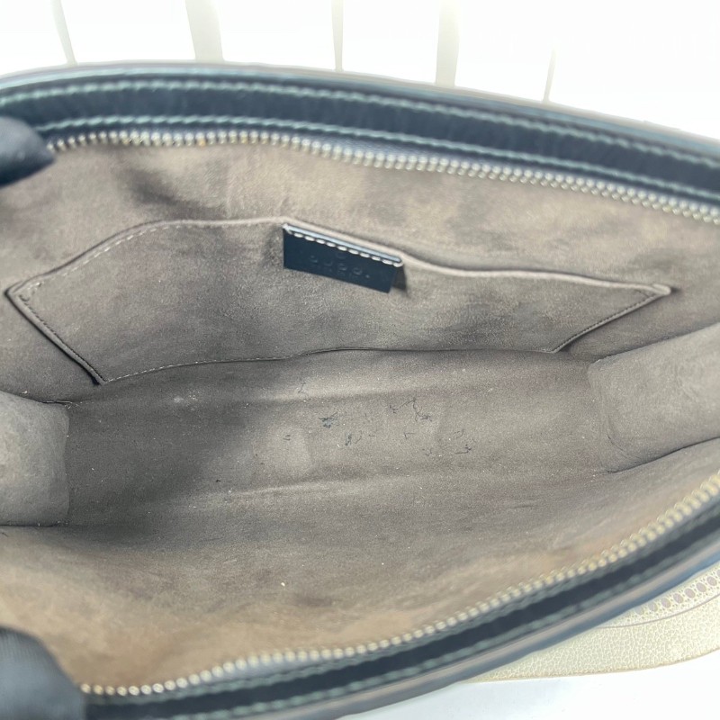 GUCCI古馳  經典手拿包 黑色雙G壓紋配紅綠條紋男士皮革手拿包-12