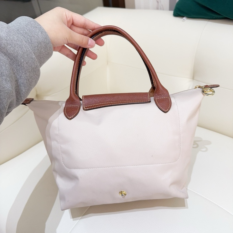 【98新 ✨ 全網最低價！】LONGCHAMP/珑骧 Le Pliage 23 短柄 帆布拼牛皮 餃子包 手提包 小號 （下單前先詢問庫存❗️）-5