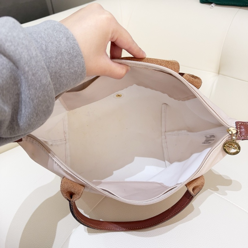【98新 ✨ 全網最低價！】LONGCHAMP/珑骧 Le Pliage 23 短柄 帆布拼牛皮 餃子包 手提包 小號 （下單前先詢問庫存❗️）-8